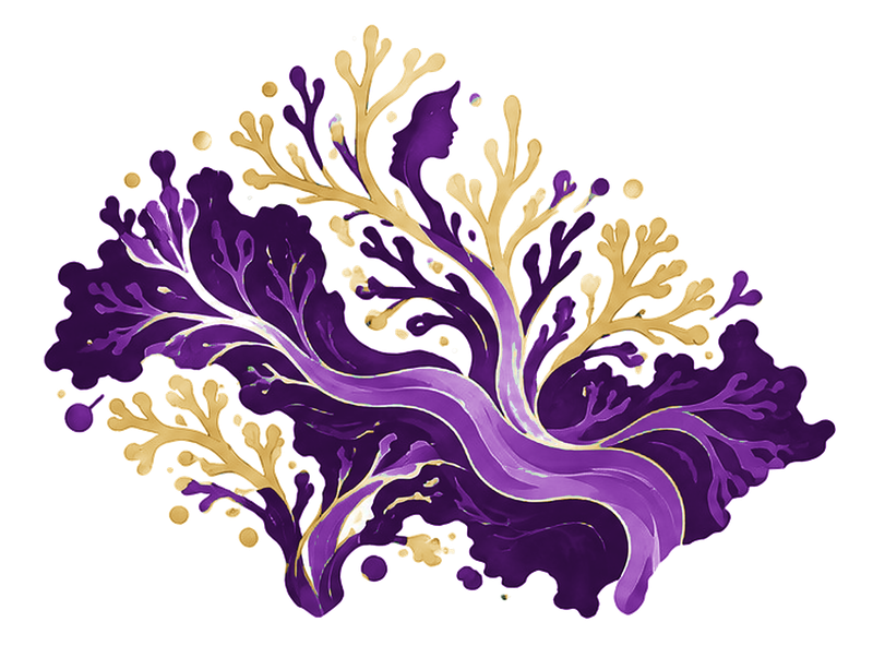 Emblema do Iguassu Ladies em roxo e ouro